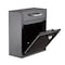 Adiroffice Medium Steel Drop Box Wall-Mount Mailbox with  Dual Key and Combination Lock, Black ADI631-05-BLK-KC-MK - alternate 2